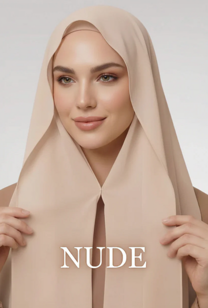 Instant Chiffon Hijab with Built-in Magnets