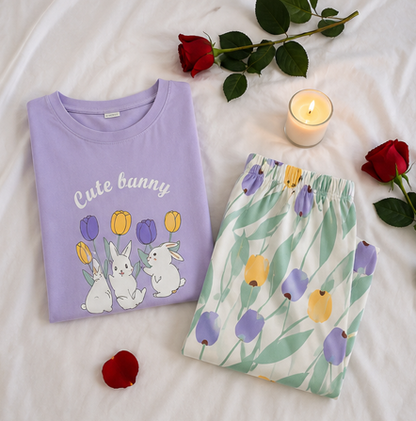 Cute Bunny Printed Night Suit