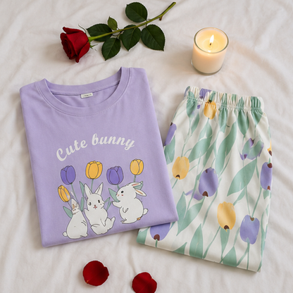 Cute Bunny Printed Night Suit