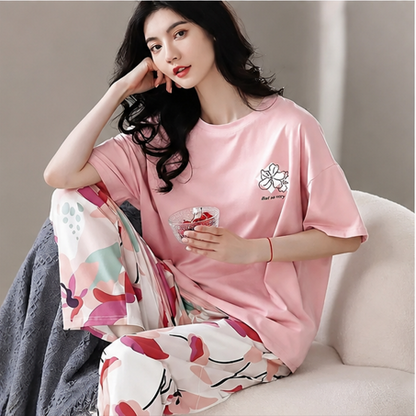 Long Leaf Printed Night Suit