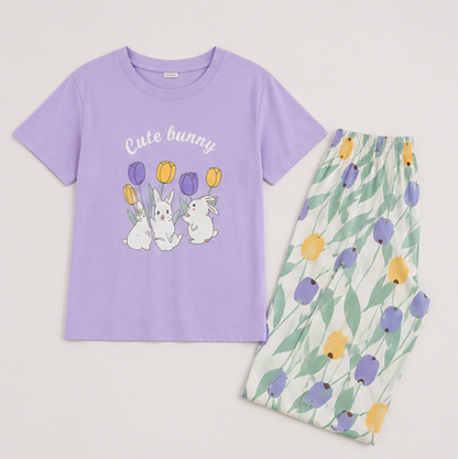 Cute Bunny Printed Night Suit