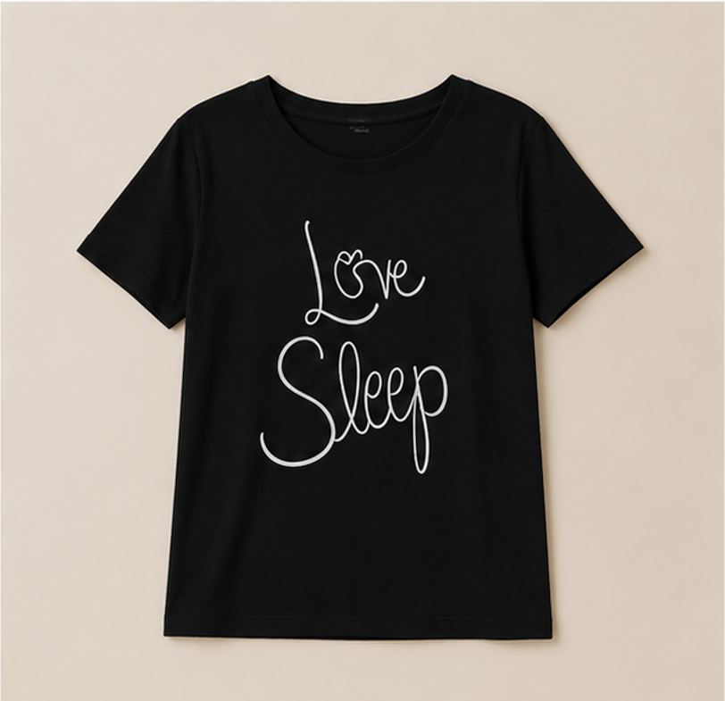 Black Love Sleep Printed Night Suit