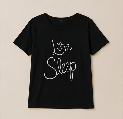 Black Love Sleep Printed Night Suit