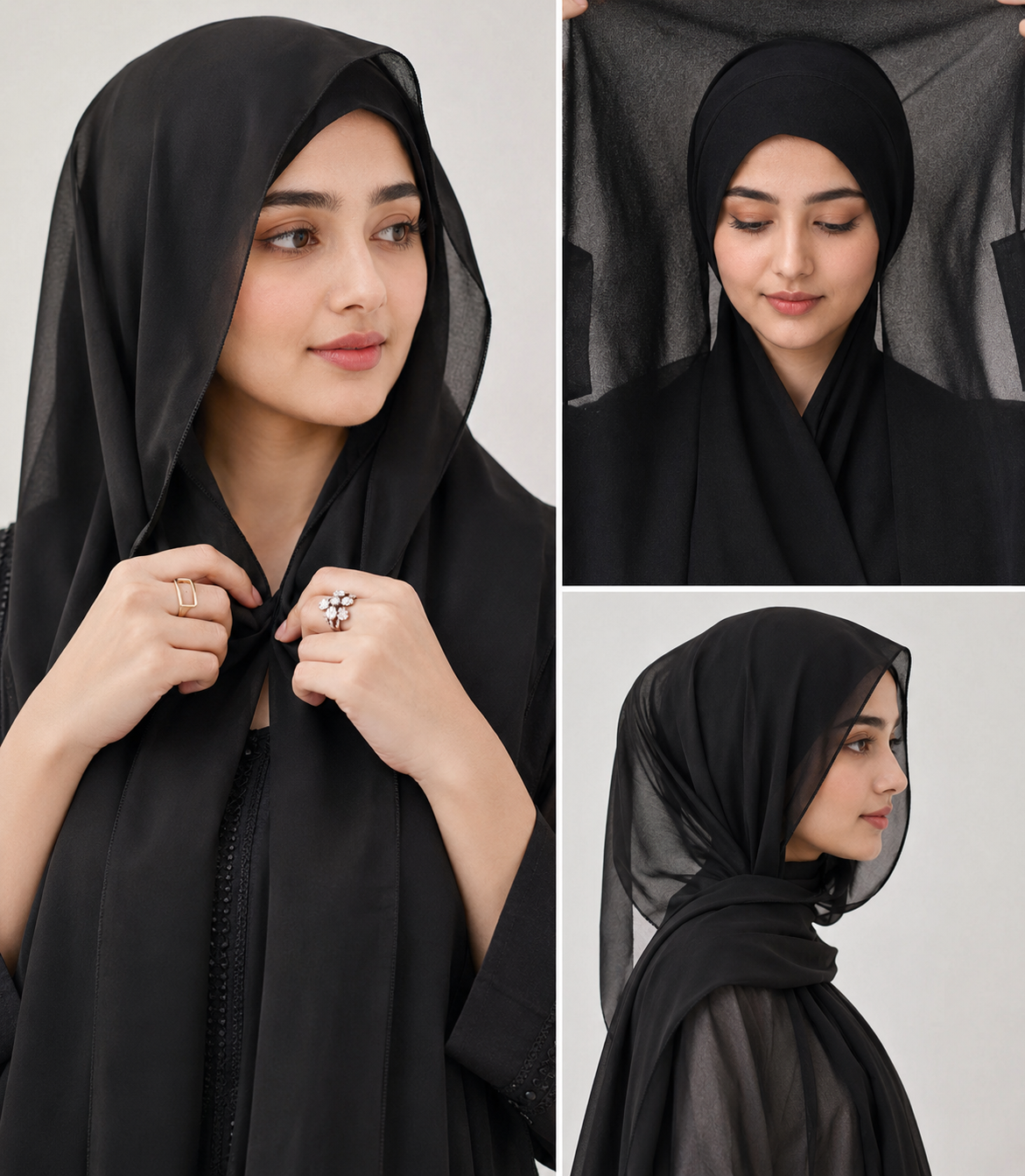 Instant Chiffon Hijab with Built-in Magnets