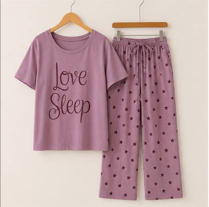 Love Sleep Printed Night Suit