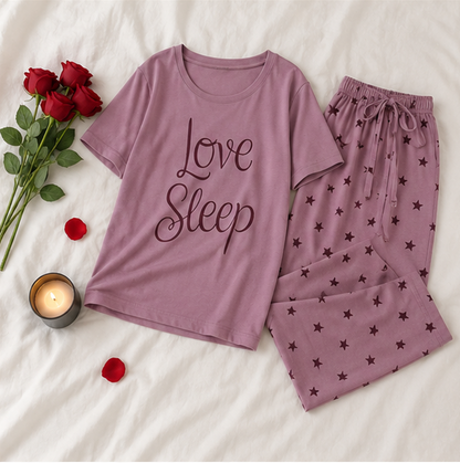 Love Sleep Printed Night Suit