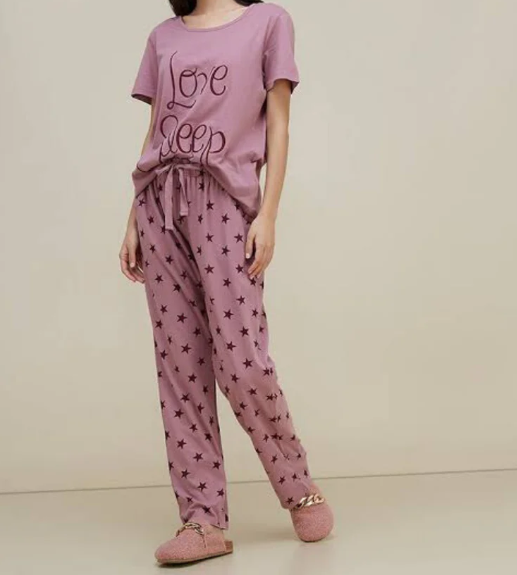 Love Sleep Printed Night Suit