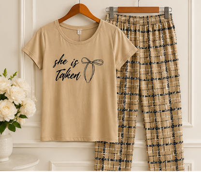 She is Cothed Printed Night Suit