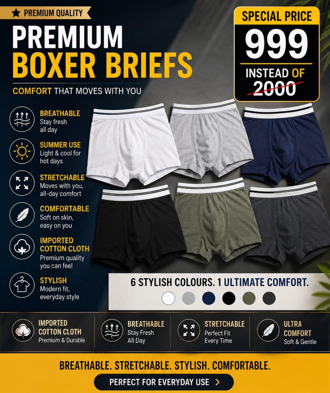 Pack of 3 Premium Men's Boxer