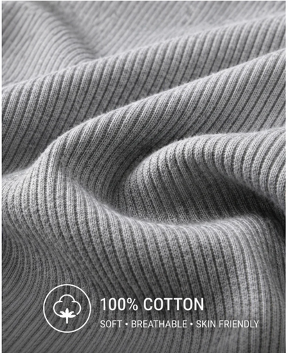 Pack Of 3 Cotton ribbed vests ( 1 Black, 1 white,1 Grey)
