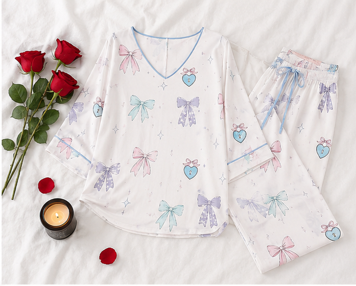 White Princess Ribon Night Suit