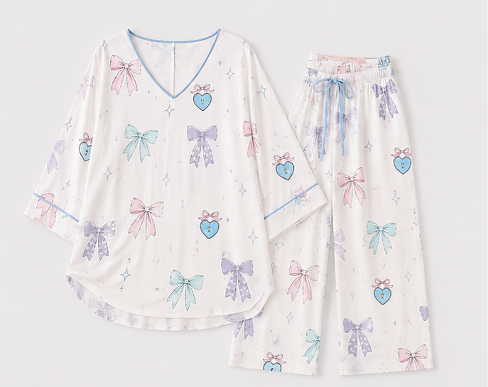 White Princess Ribon Night Suit